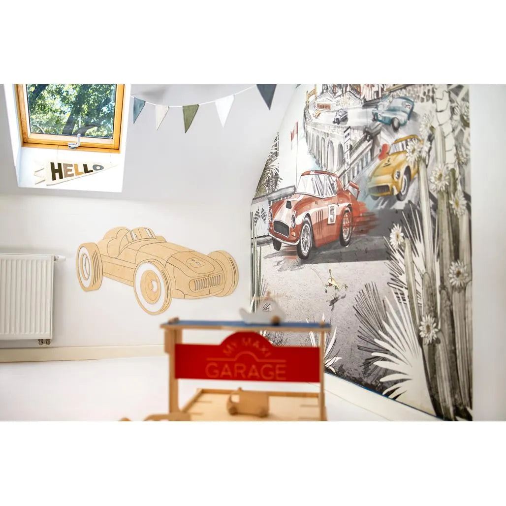 Retro Car - Formula 1 Wooden Wall Decoration Size s - 105cmx57cm - Wall Decorations - Cut It Now