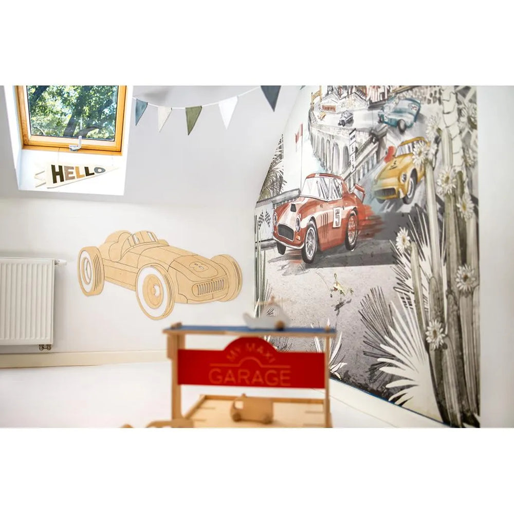 Retro Car - Formula 1 Wooden Wall Decoration Size s - 105cmx57cm - Wall Decorations - Cut It Now