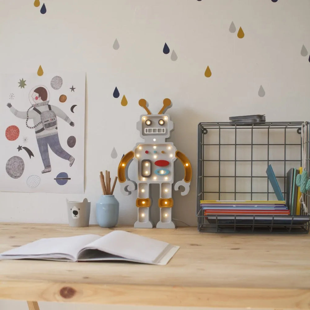 Lampe robot - Petites lumières - Lampes en bois