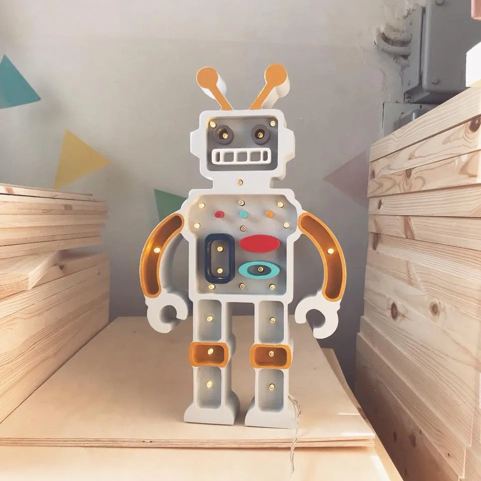 Lampe robot - Petites lumières - Lampes en bois