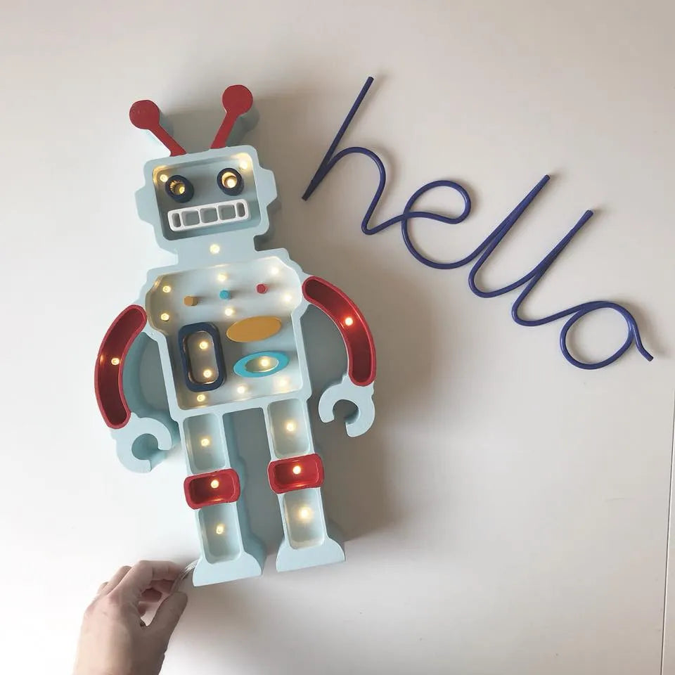 Lampe robot - Petites lumières - Lampes en bois