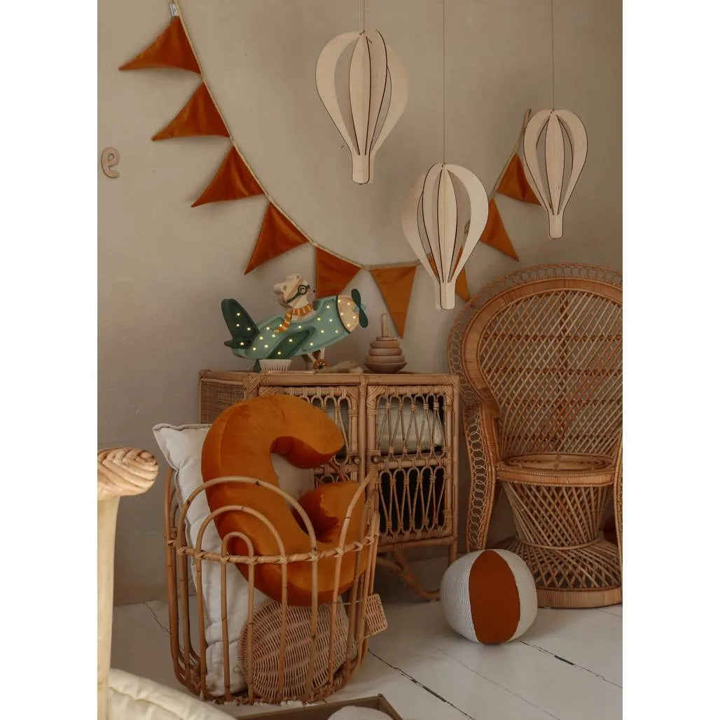 Set of 3d Hot Air Balloons - Wooden Ceiling Decoration 3 Pack - Balloons in a Set - Wooden Decorations
