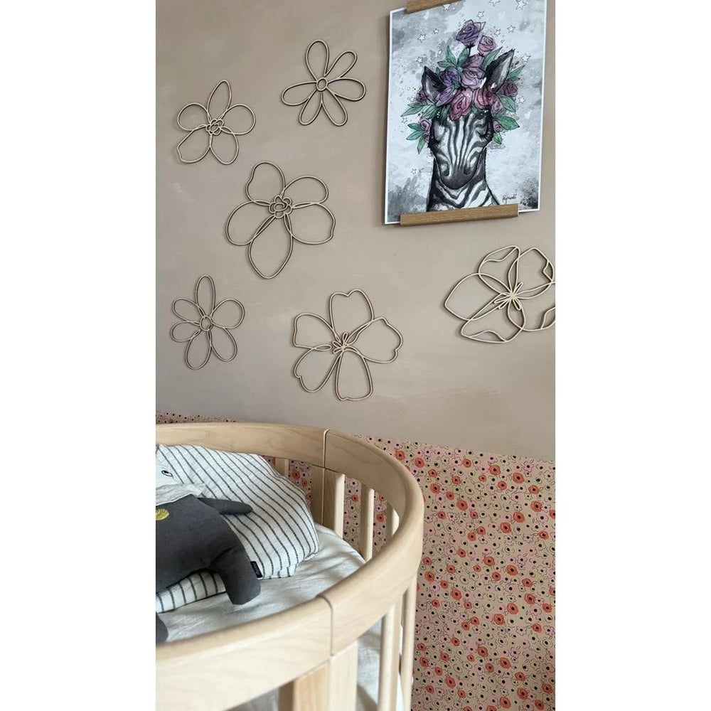 Set of 6 Wooden Flowers - Wall Decor - Wall - Cut It Now