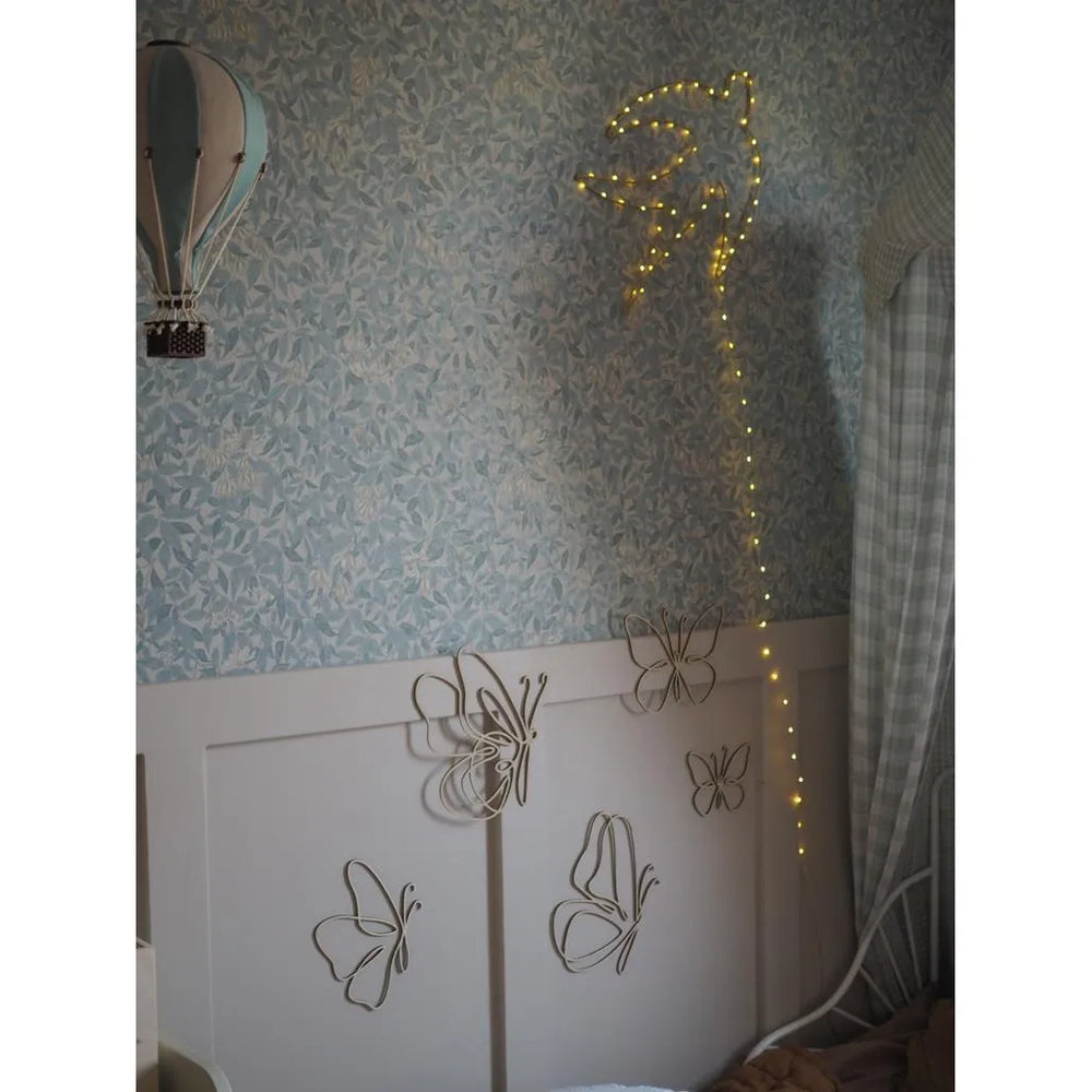 Set of 6 Wooden Butterflies - One Line Style Wall Decoration - Wall - Cut It Now