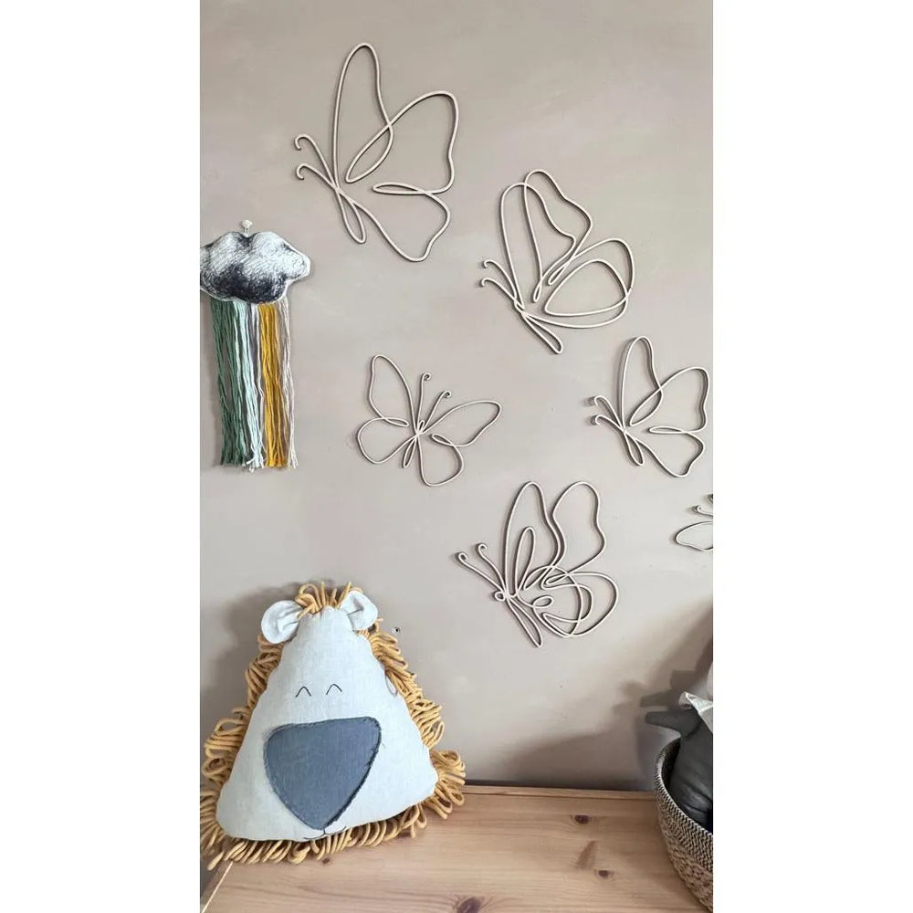 Set of 6 Wooden Butterflies - One Line Style Wall Decoration - Wall - Cut It Now