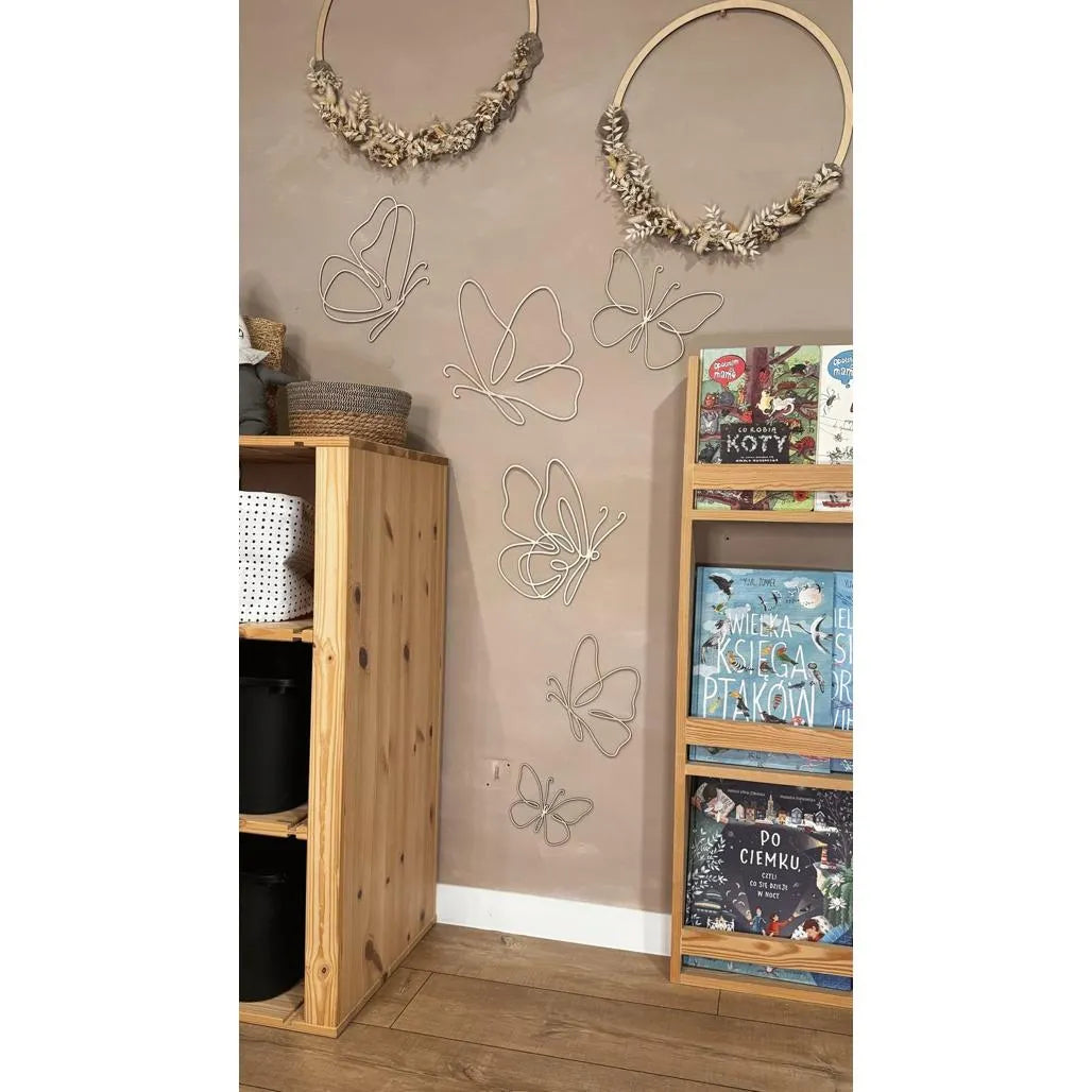 Set of 6 Wooden Butterflies - One Line Style Wall Decoration - Wall - Cut It Now