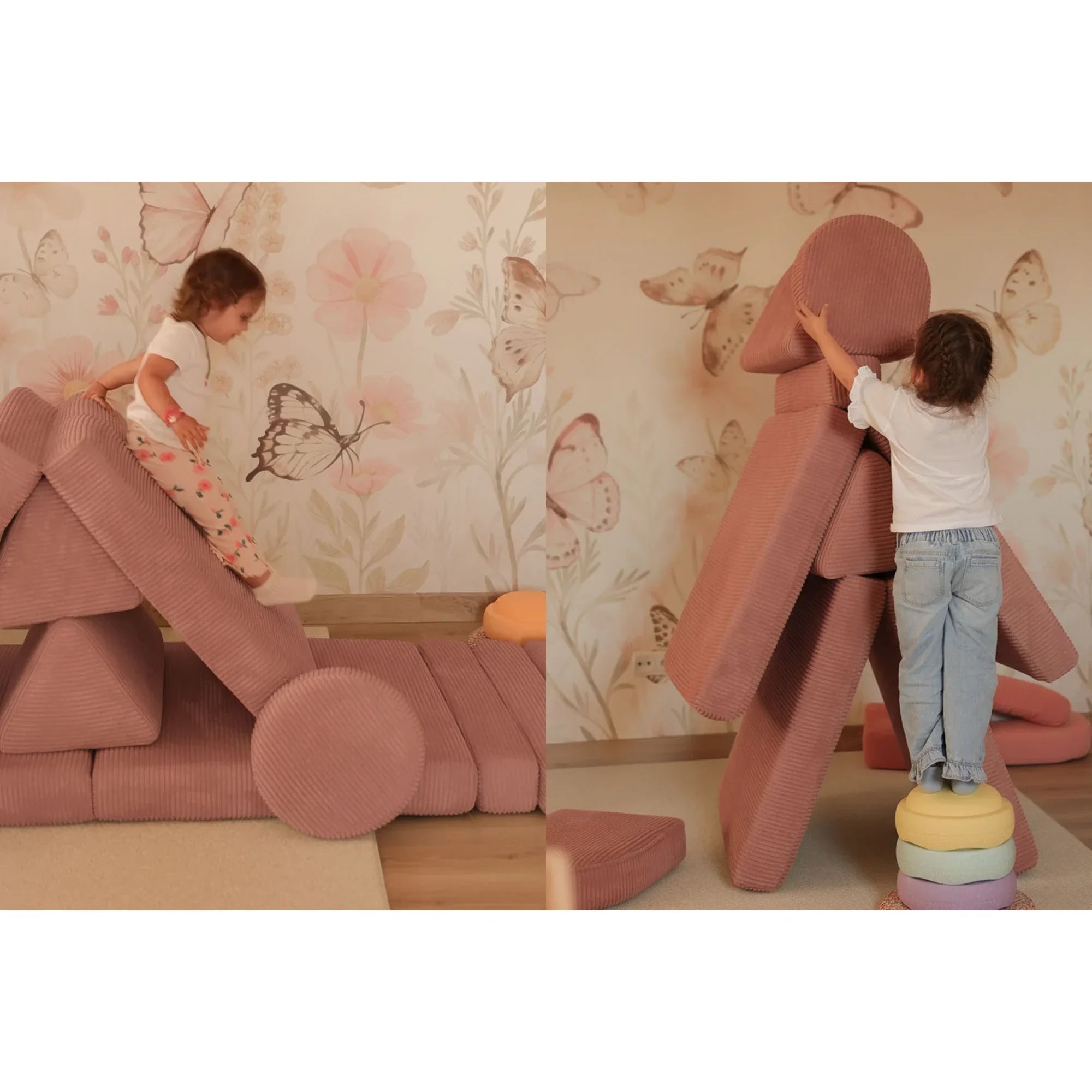 Sedacia Hracia Súprava - Pure Corduroy - Rose - Sedacie Súpravy - Shappy