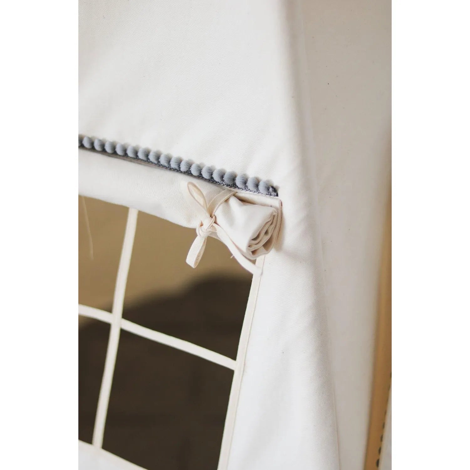 Tente tipi avec matelas - Pompons gris - Moi Mili