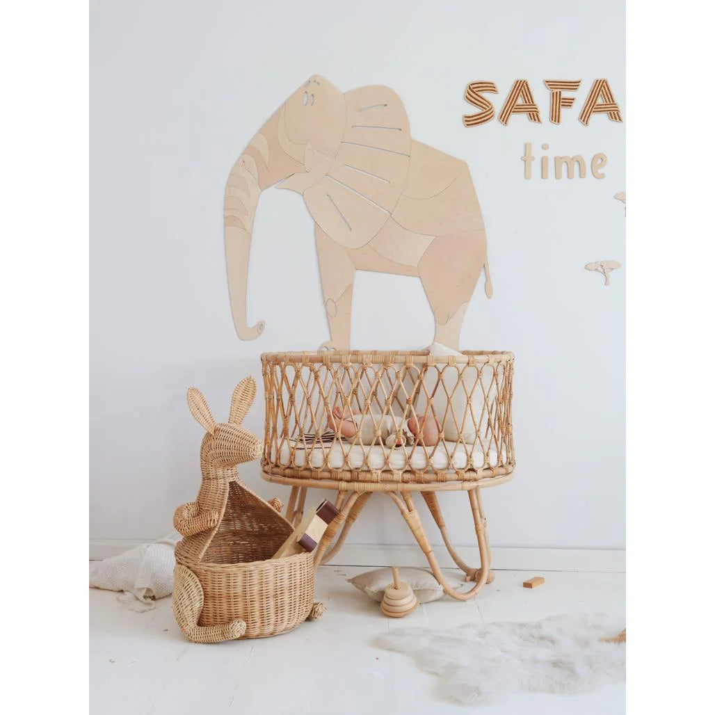 Slon - Drevená Nástenná Dekorácia v Safari štýle Veľkosť s - 100cmx98cm - Nástenná - Cut It Now