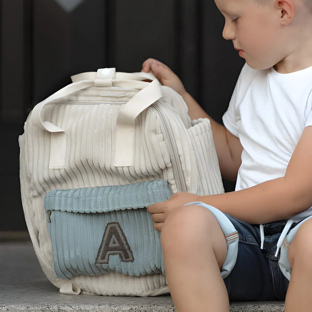 Backpack with Letter - White - Muzpony - Name Backpacks