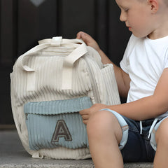 Backpack with Letter - White - Muzpony - Name Backpacks