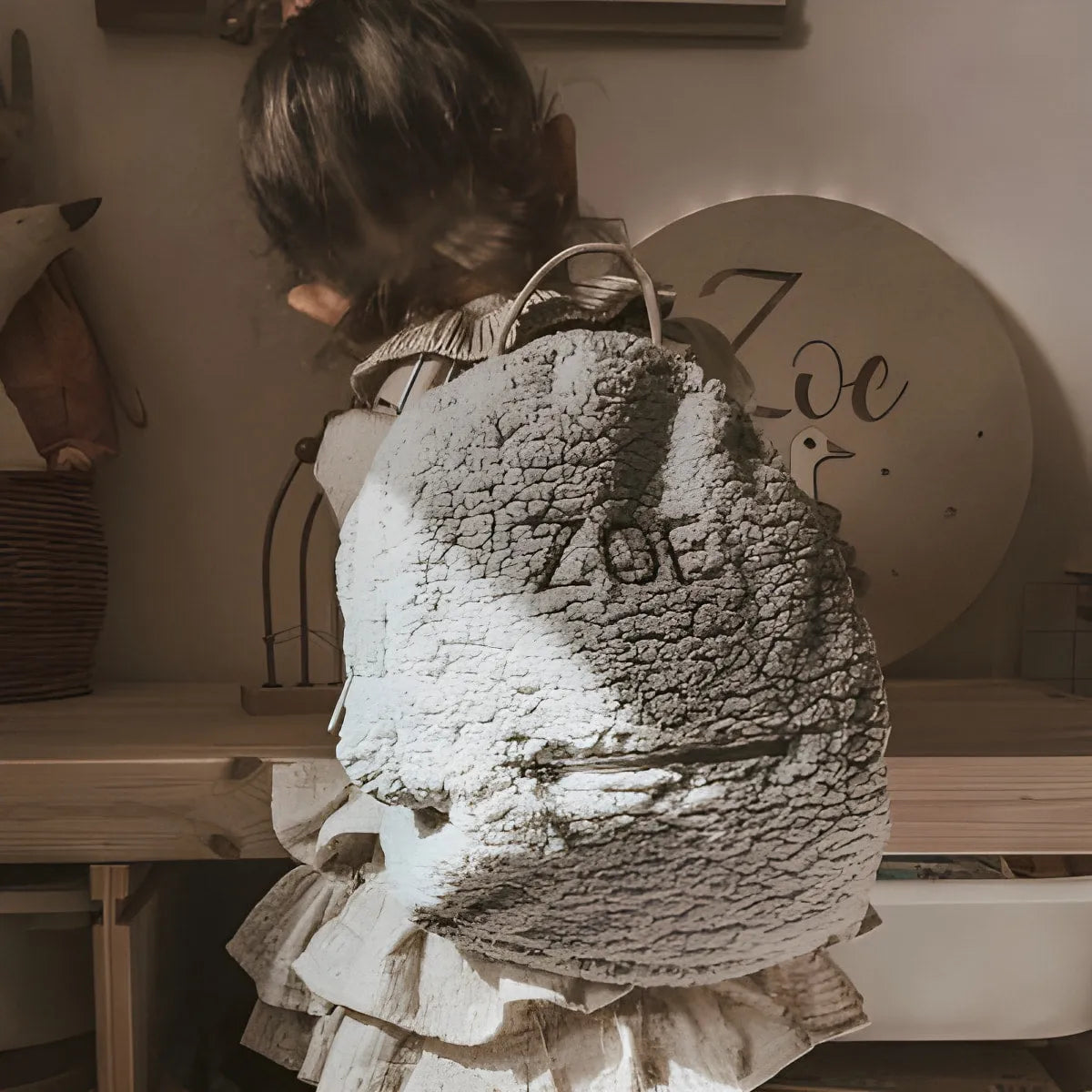 Backpack with Embroidered Name - Gray - Muzpony - Backpacks