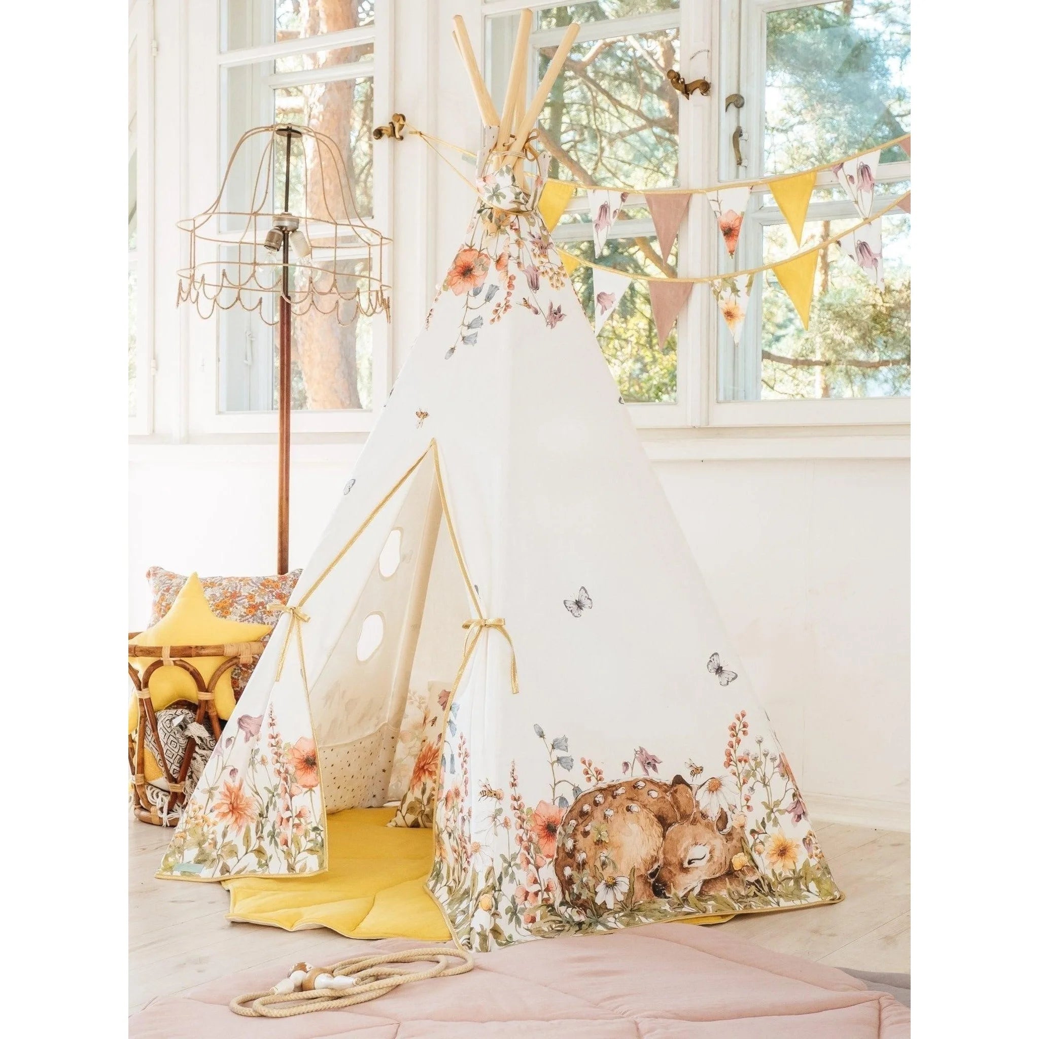 Teepee Stan s Podložkou - Divoké Kvety - Moi Mili