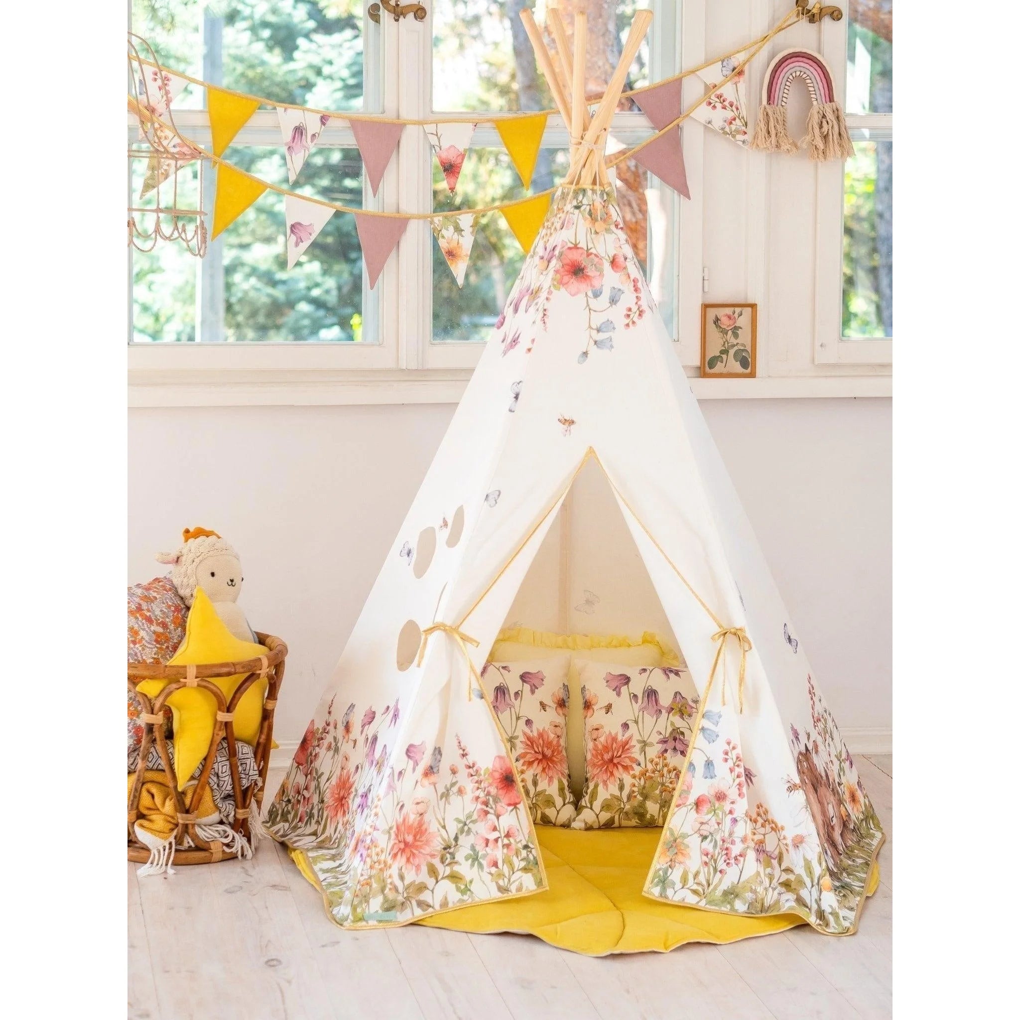 Teepee Stan s Podložkou - Divoké Kvety - Moi Mili