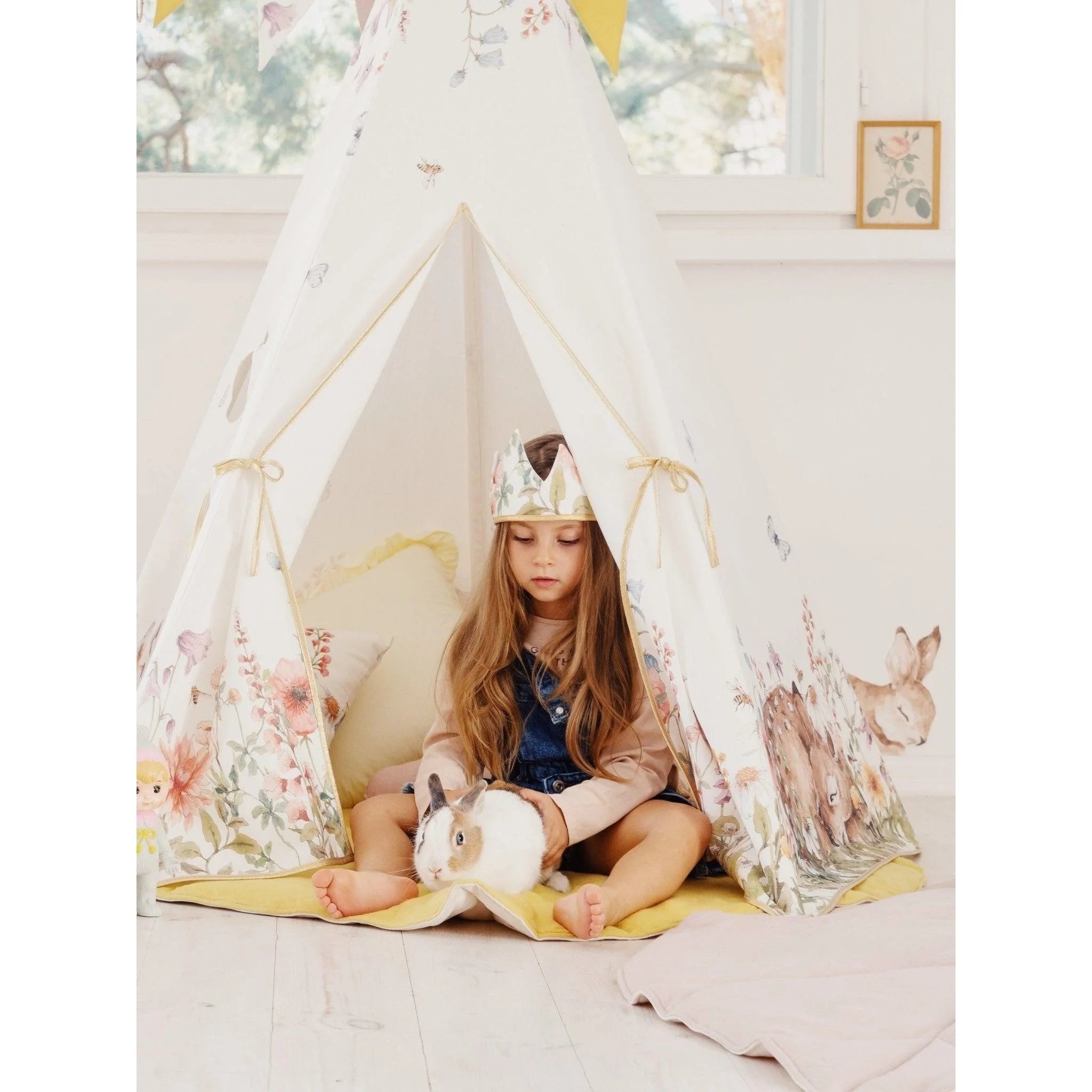 Teepee Stan s Podložkou - Divoké Kvety - Moi Mili