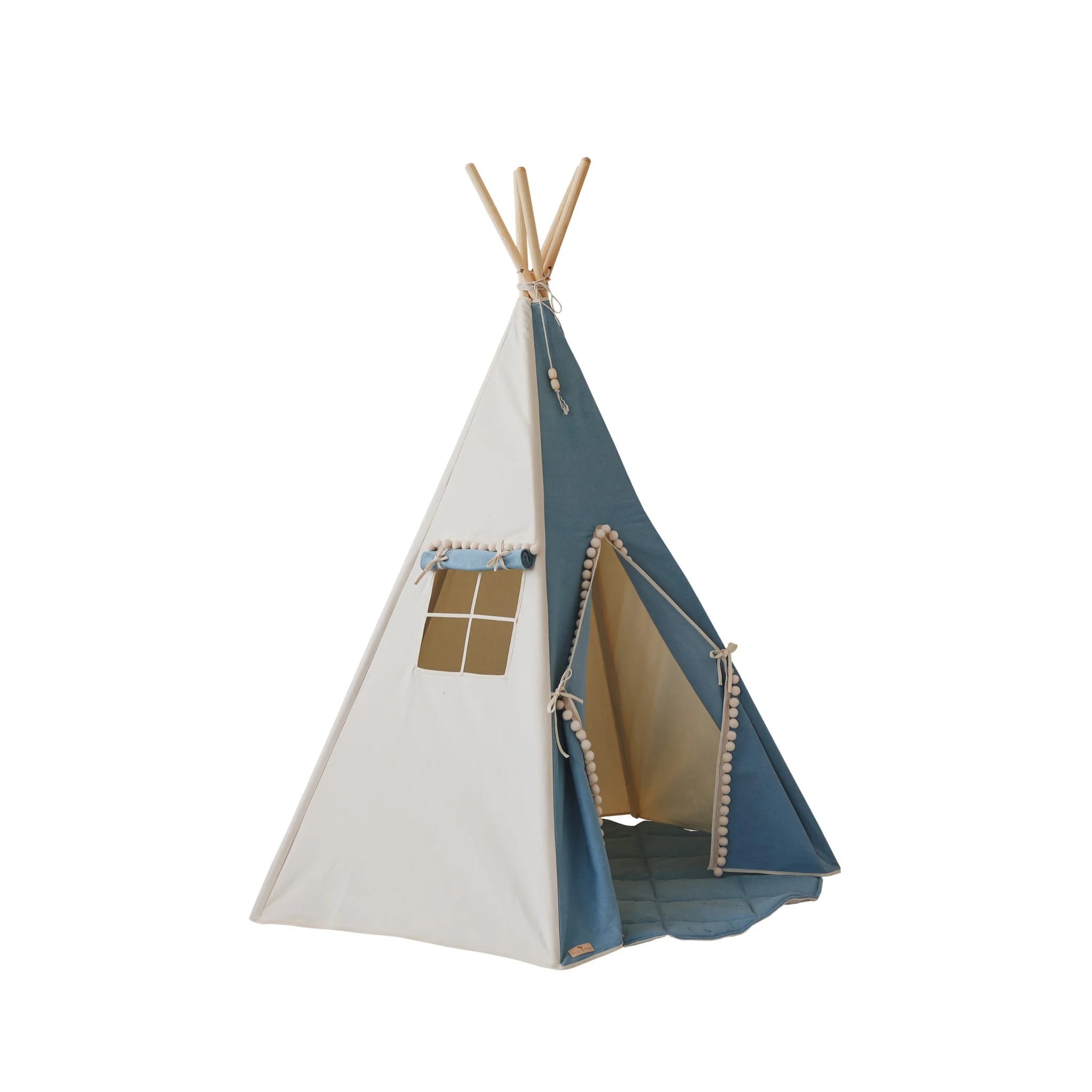 Teepee Stan s Podložkou - Jeans Pompónmi - Moi Mili