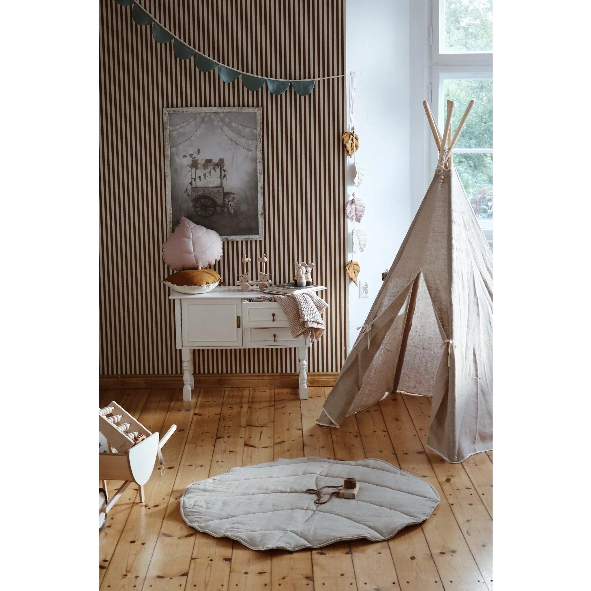 Teepee with Pad - Natural Linen - Moi Mili