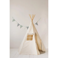 Tenda Teepee con Tappetino - Grigio con Pompon - Moi Mili