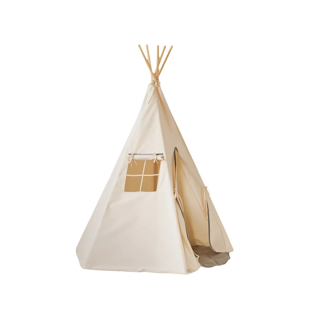 Tenda Teepee con Tappetino - Grigio con Pompon - Moi Mili