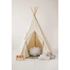 Tenda Teepee con Tappetino - Pompon Grigio - Moi Mili
