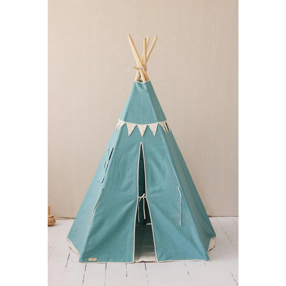Teepee Stan so Súpravou Girlandy a Podložkou - Zlatá Hviezda - Moi Mili