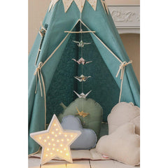 Teepee Stan so Súpravou Girlandy a Podložkou - Zlatá Hviezda - Moi Mili