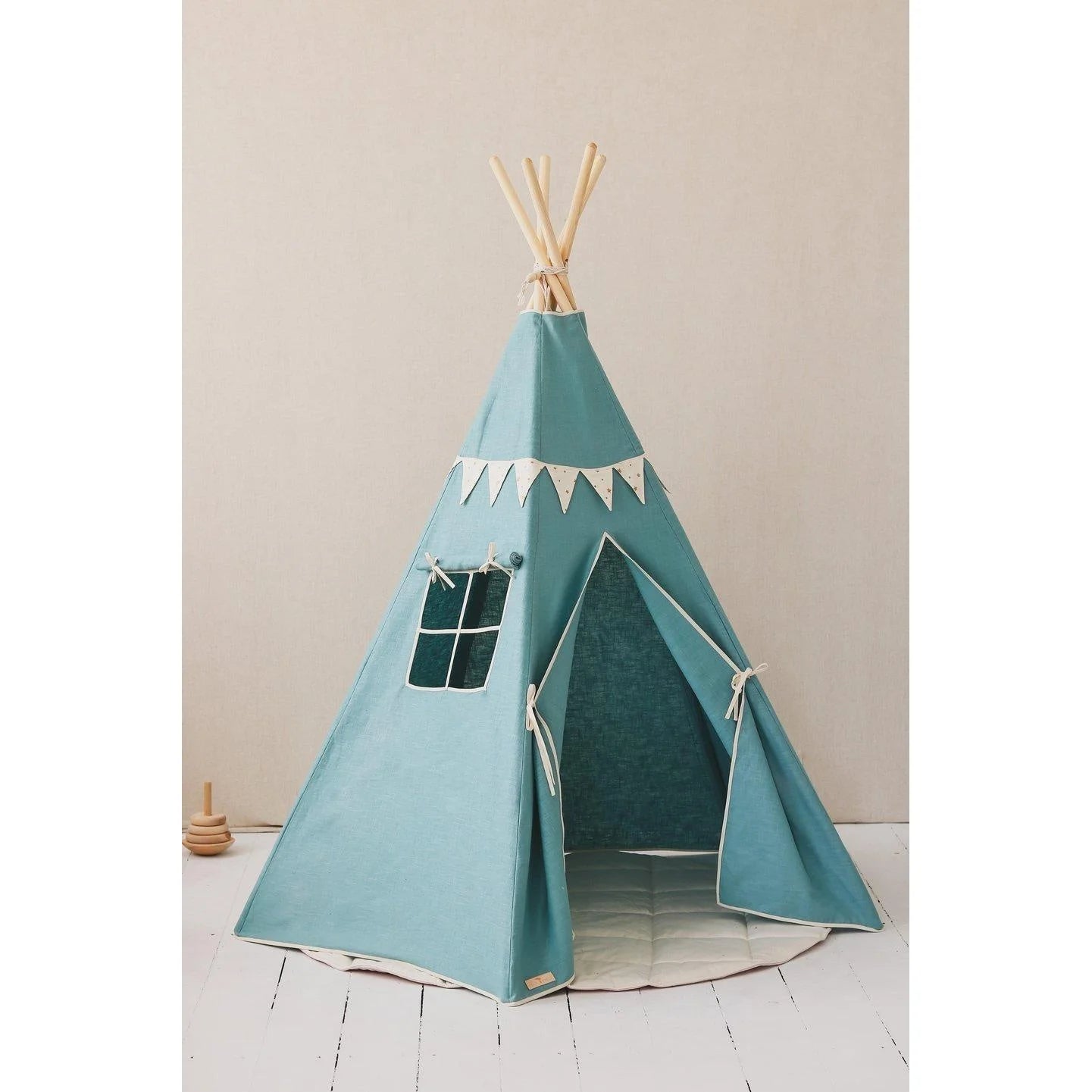 Teepee Stan so Súpravou Girlandy a Podložkou - Zlatá Hviezda - Moi Mili