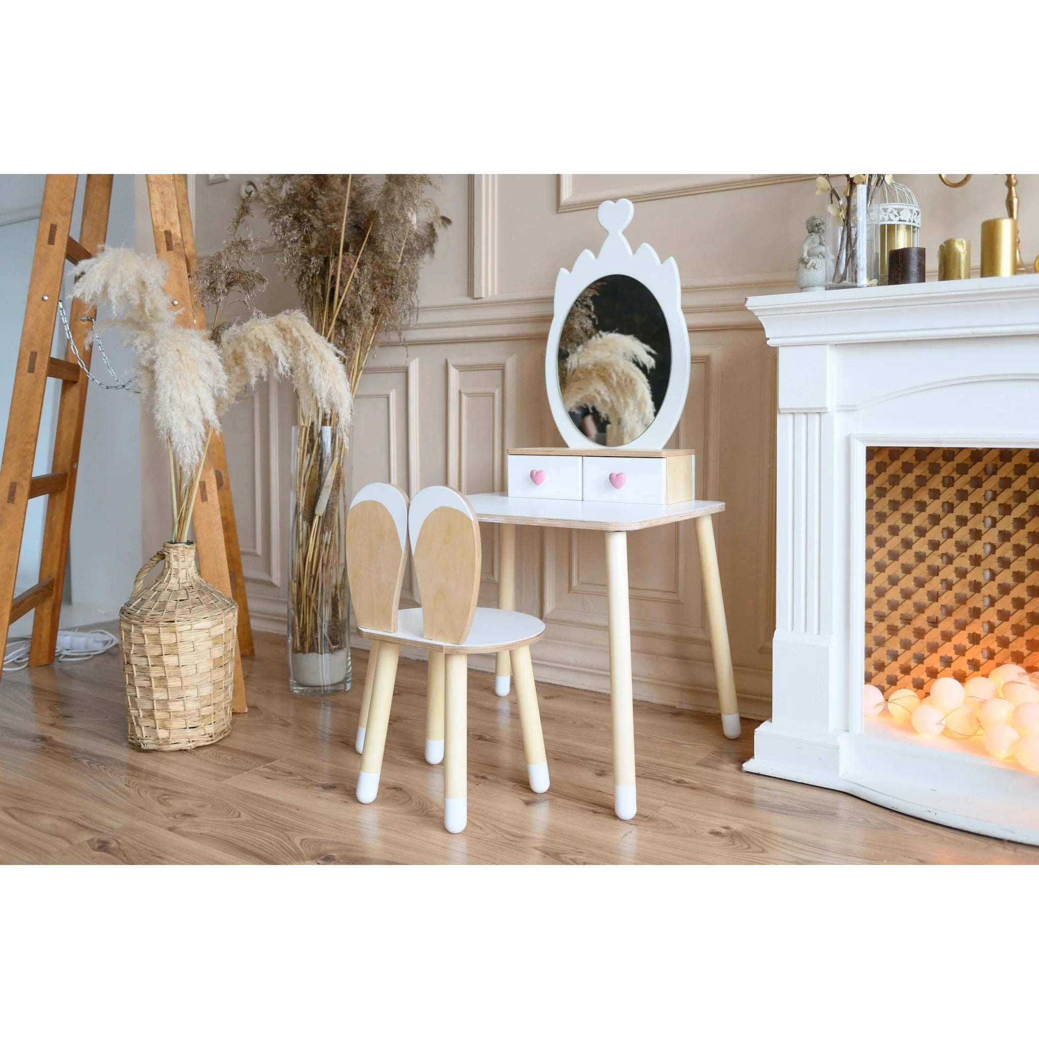 Toaletný Stolík pre Princeznú - Korunka - Montessori Zrkadlový Set - Family-scl