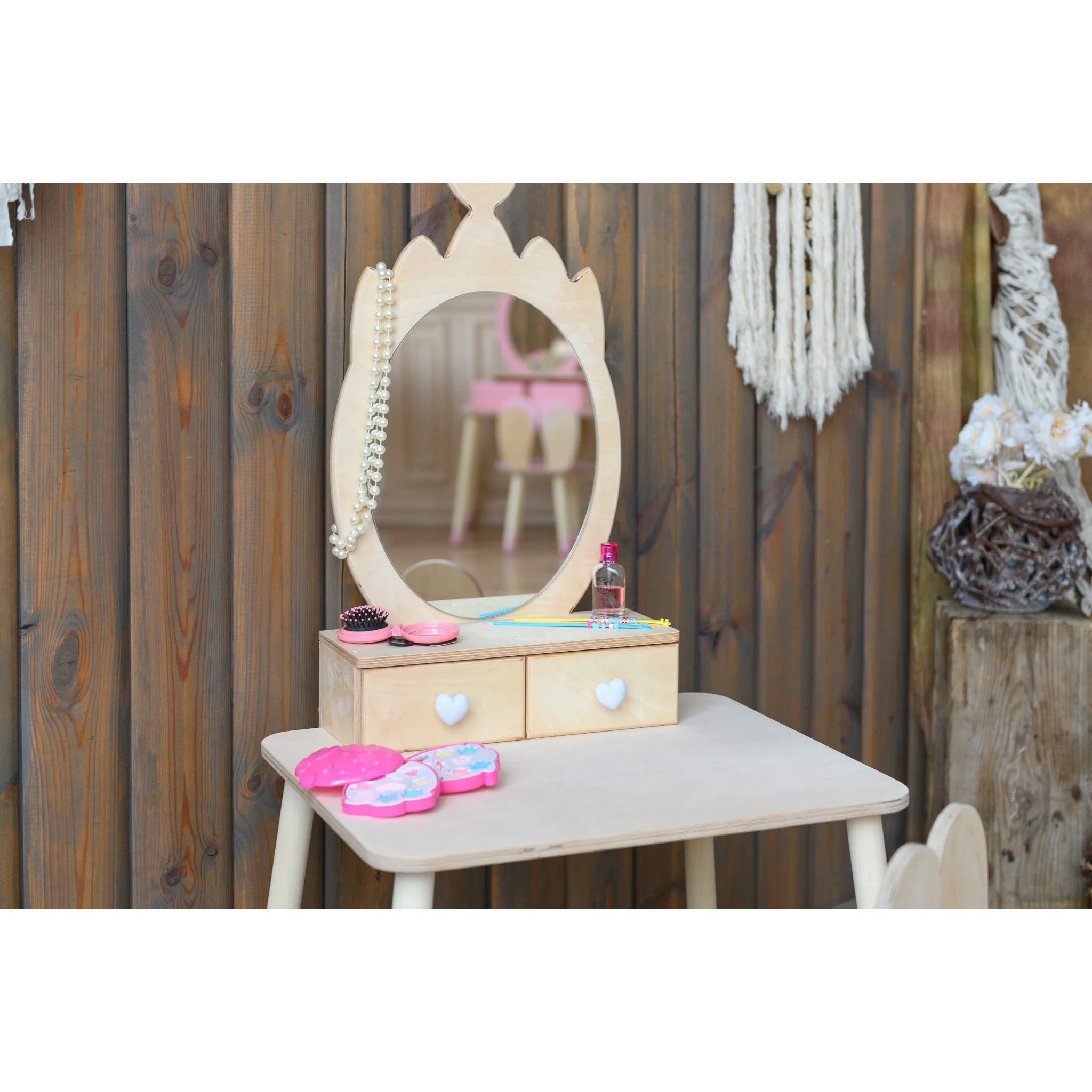 Toaletný Stolík pre Princeznú - Korunka - Montessori Zrkadlový Set - Family-scl