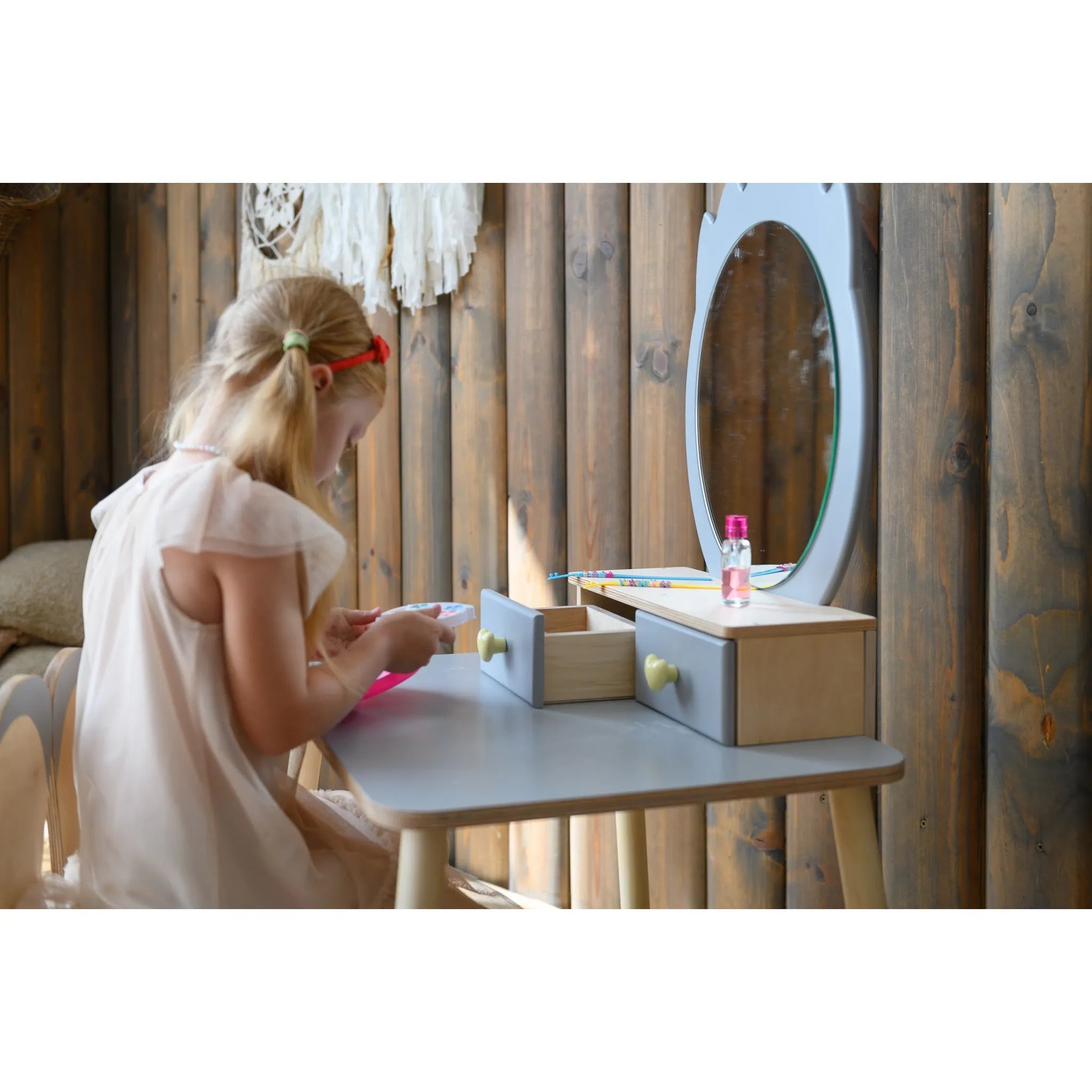 Princess Dressing Table - Crown - Montessori Mirror Set - Family