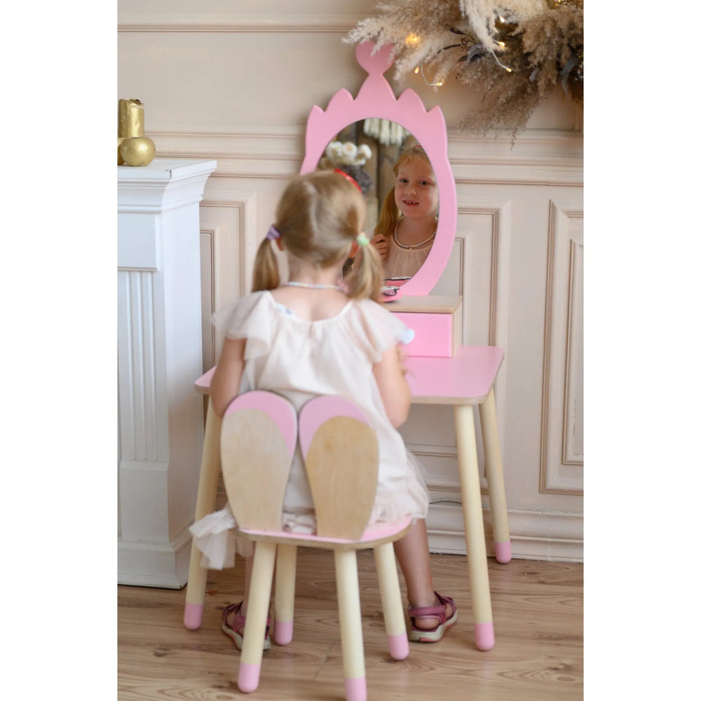 Princess Dressing Table - Crown - Montessori Mirror Set - Family