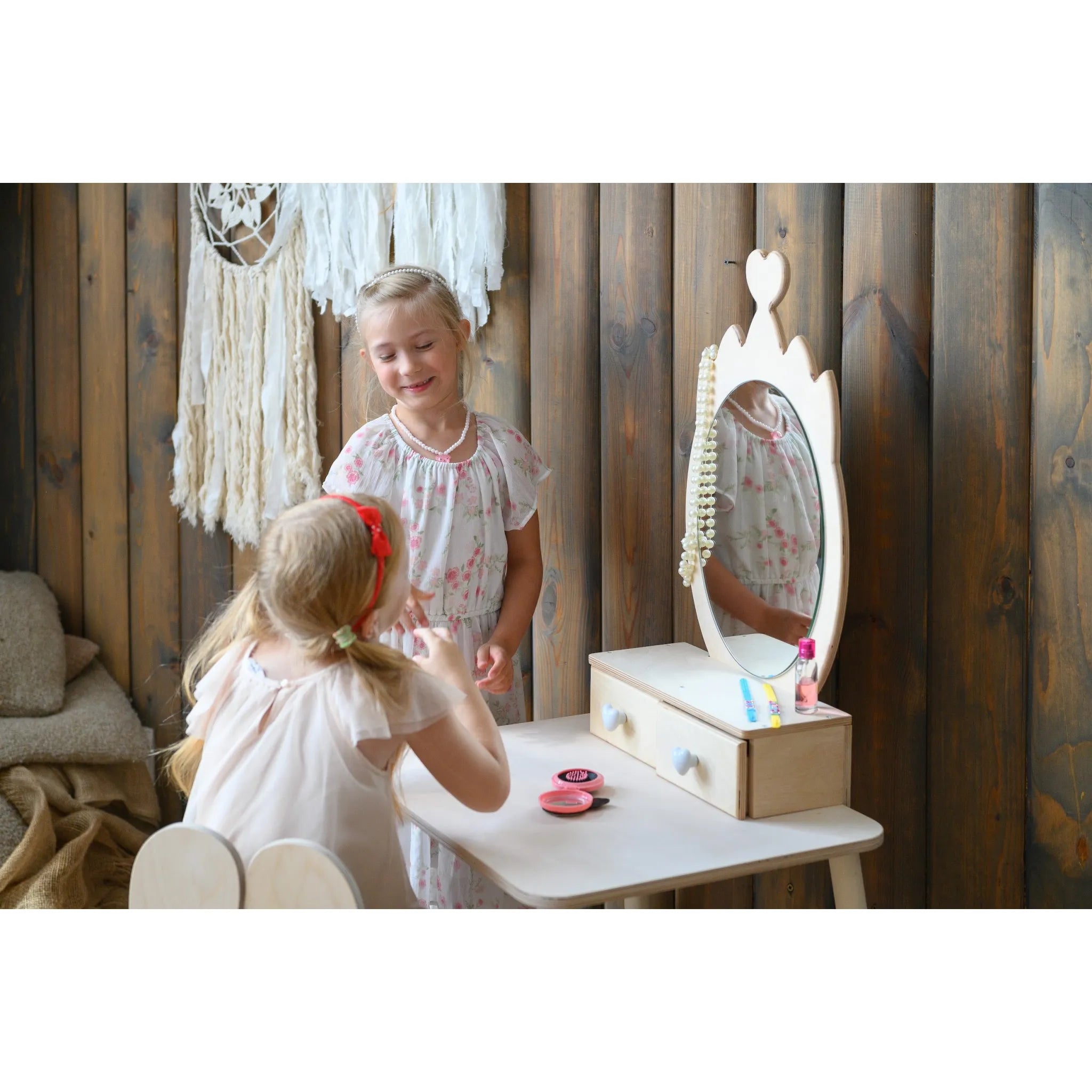 Princess Dressing Table - Crown - Montessori Mirror Set - Family