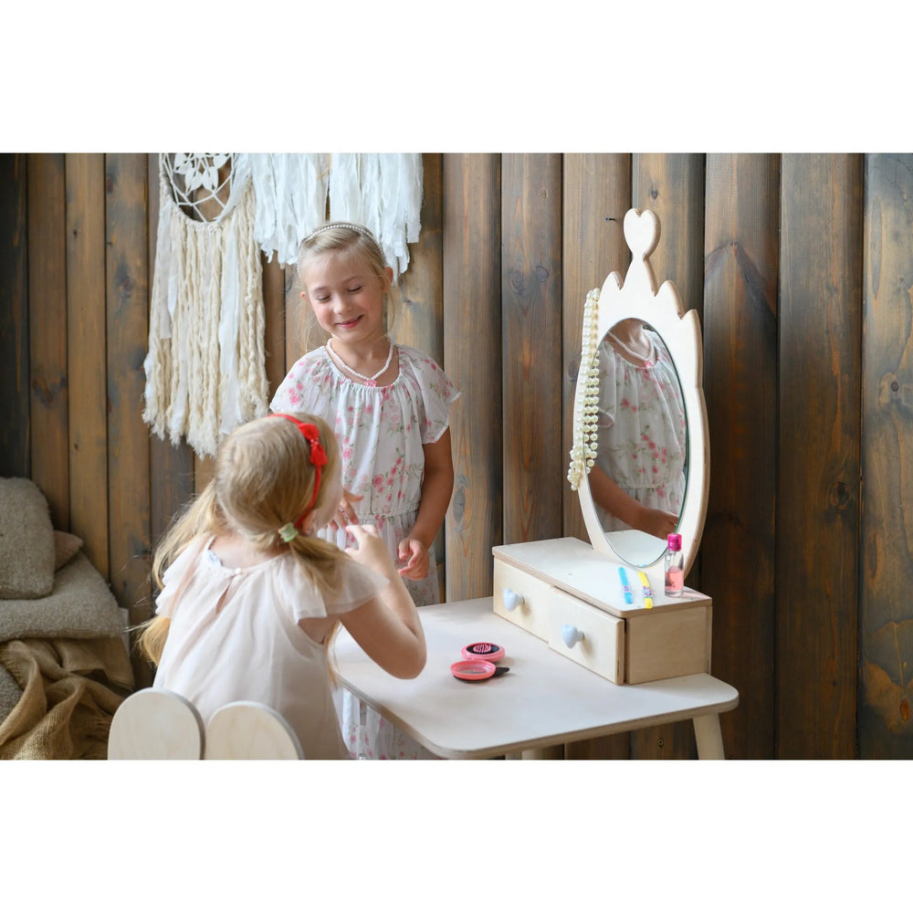 Princess Dressing Table - Crown - Montessori Mirror Set - Family