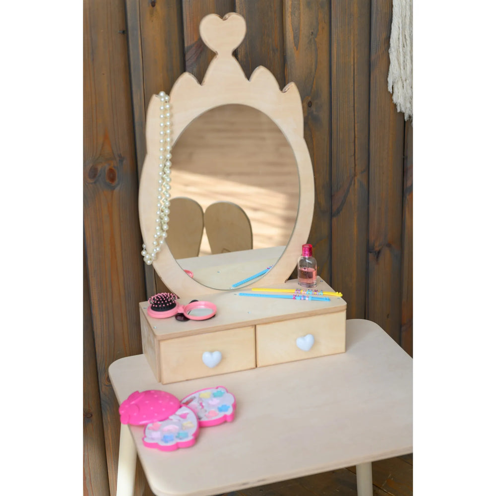 Princess Dressing Table - Crown - Montessori Mirror Set - Family