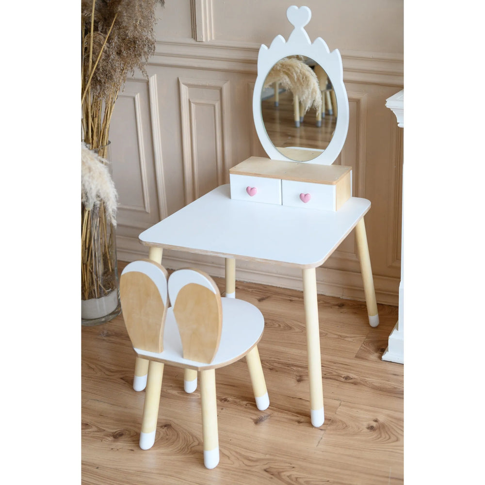 Princess Dressing Table - Crown - Montessori Mirror Set - Family