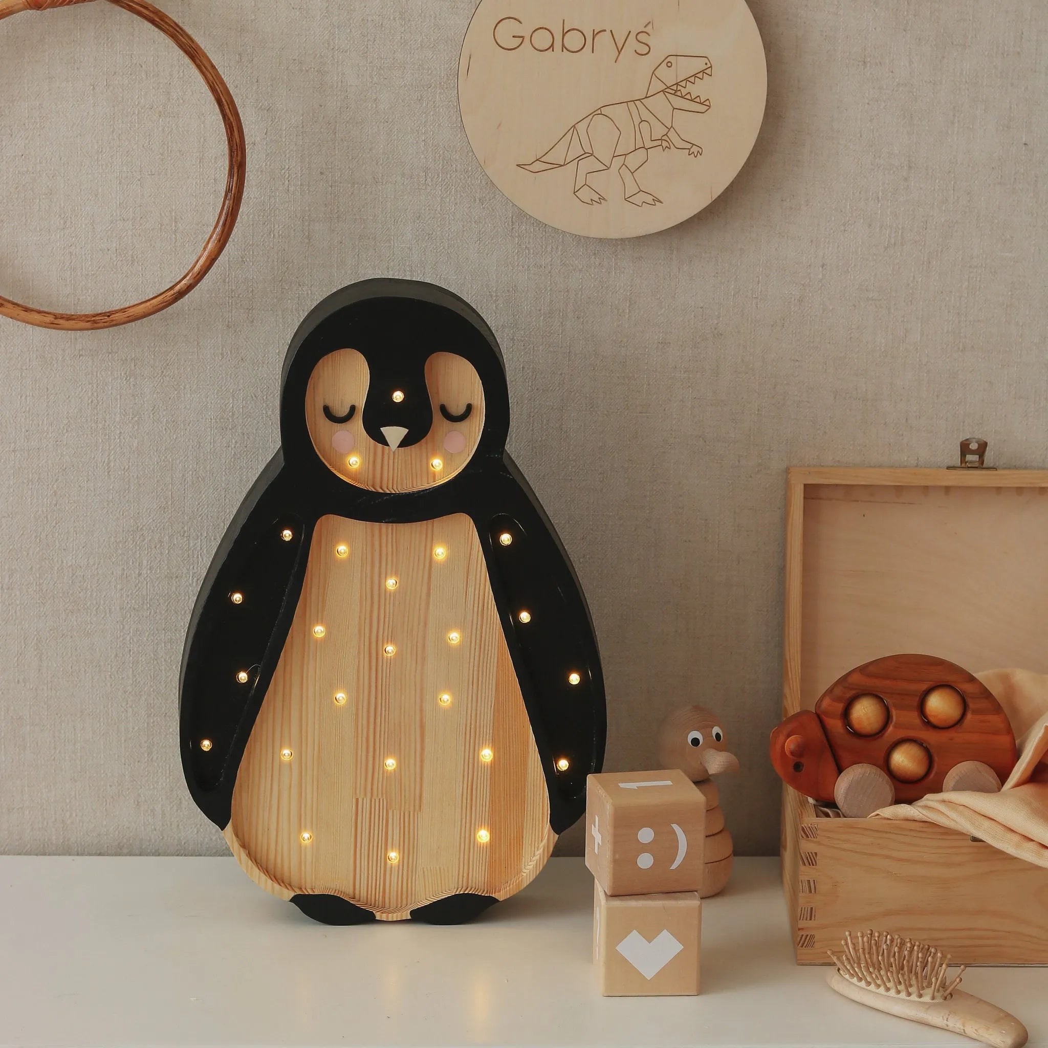 Lampada Pinguino - Piccole Luci - Lampade in Legno