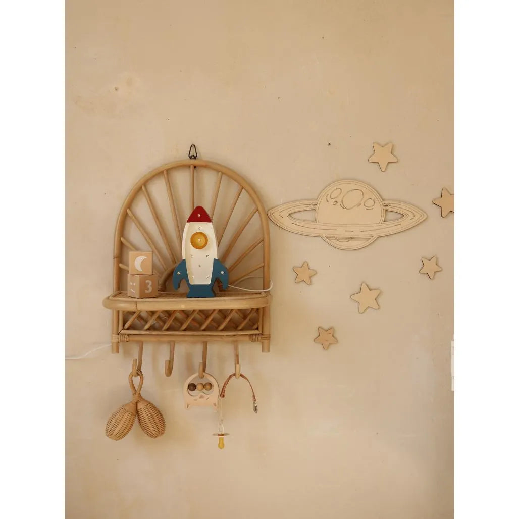 Space - Wooden Wall Decoration - Moon + Saturn + Rocket + 10 Stars - Wall - Cut It Now