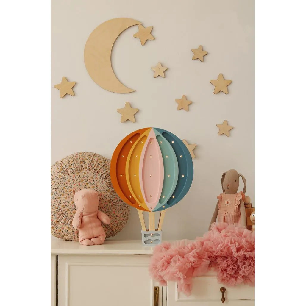 Space - Wooden Wall Decoration - Moon + Saturn + Rocket + 10 Stars - Wall - Cut It Now