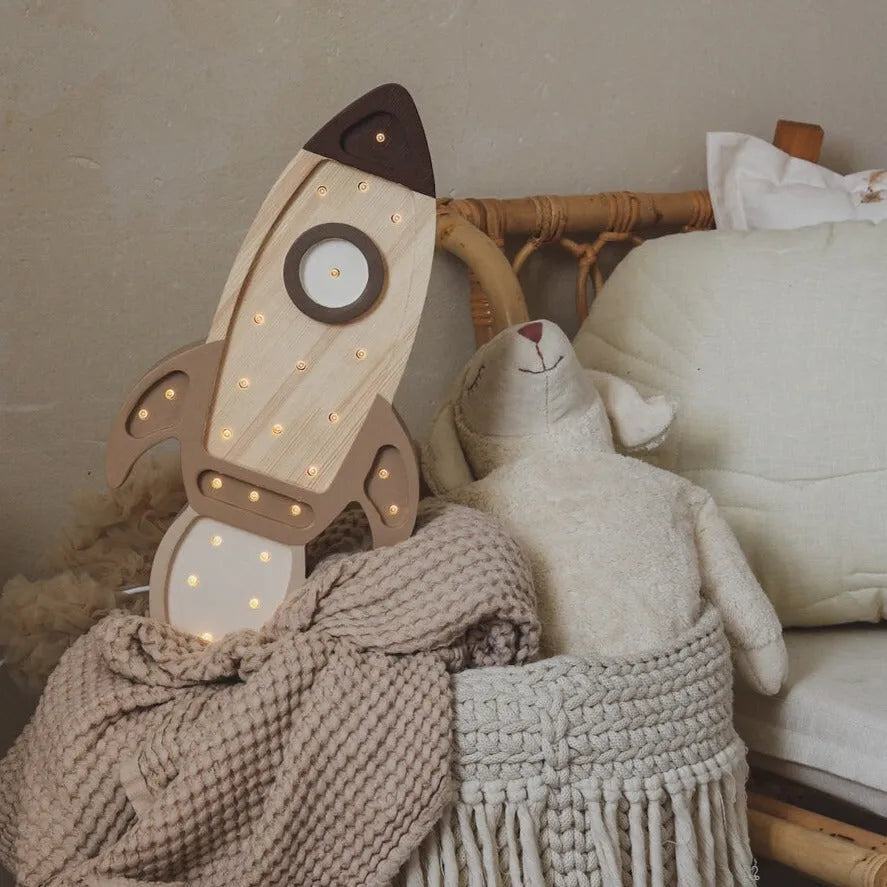 Space Rocket Lamp - Little Lights - Wooden Lamps