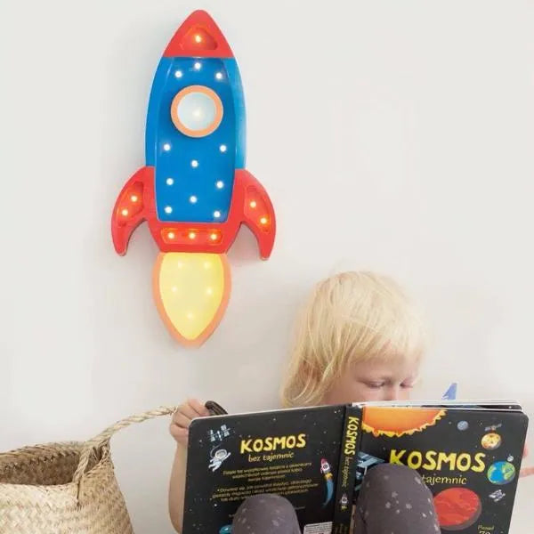 Space Rocket Lamp - Little Lights - Wooden Lamps