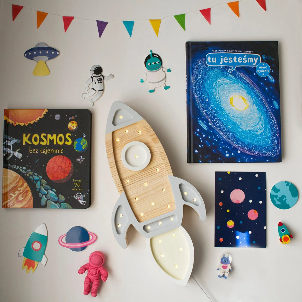 Space Rocket Lamp - Little Lights - Wooden Lamps