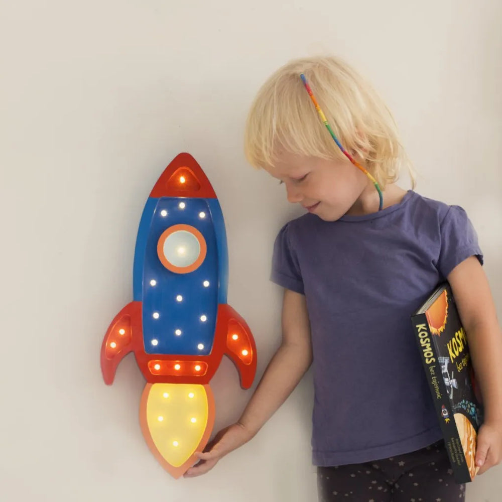 Space Rocket Lamp - Little Lights - Wooden Lamps