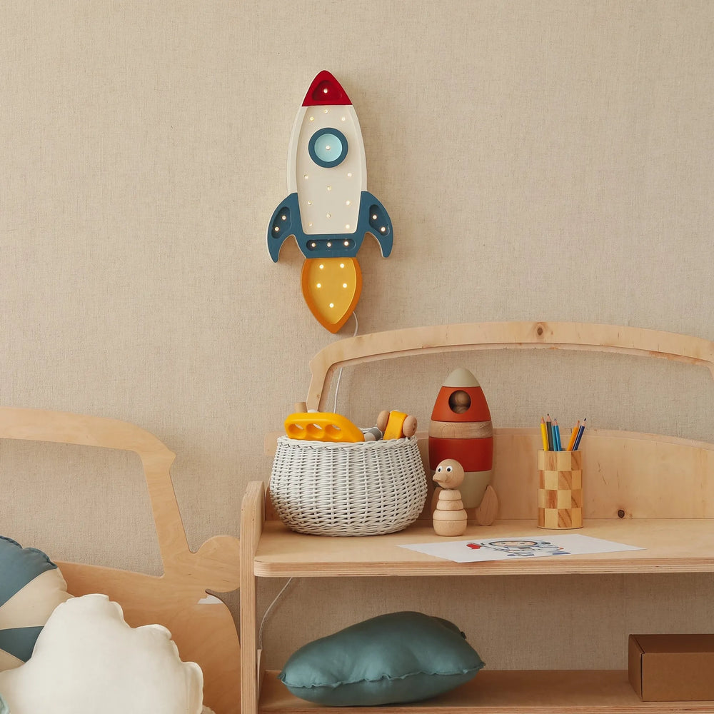 Space Rocket Lamp - Little Lights - Wooden Lamps