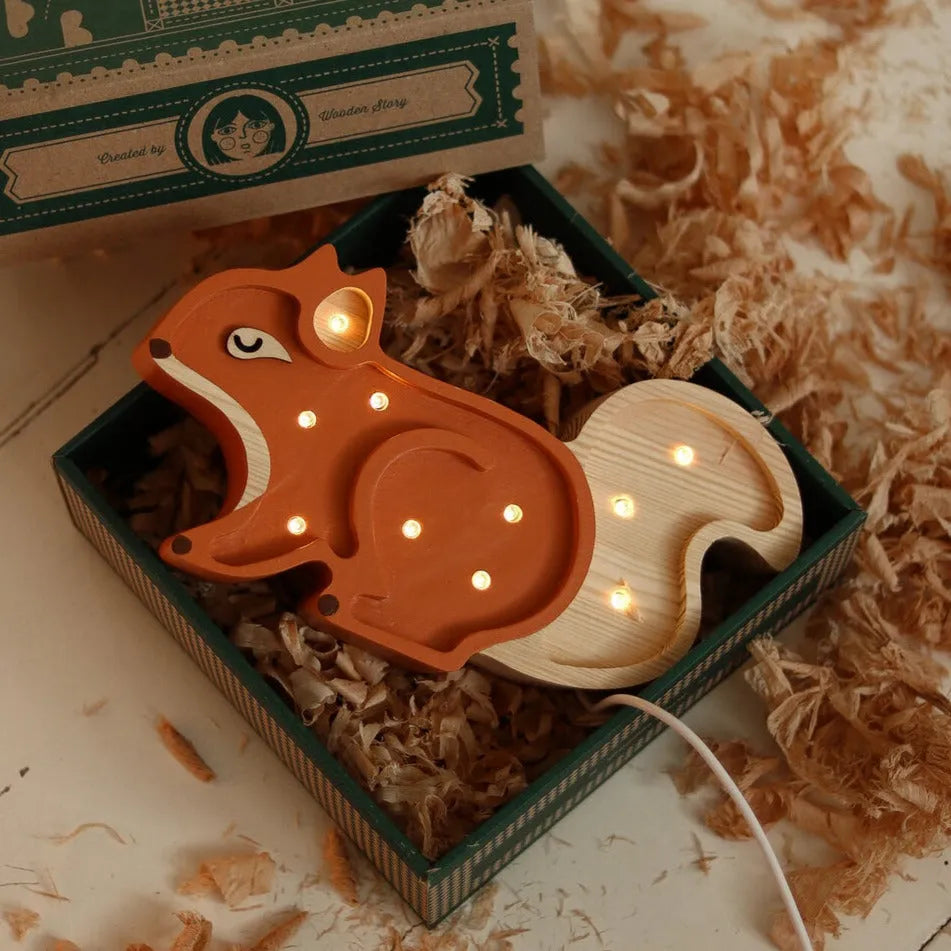 Squirrel Mini Lamp - Little Lights - Wooden Lamps