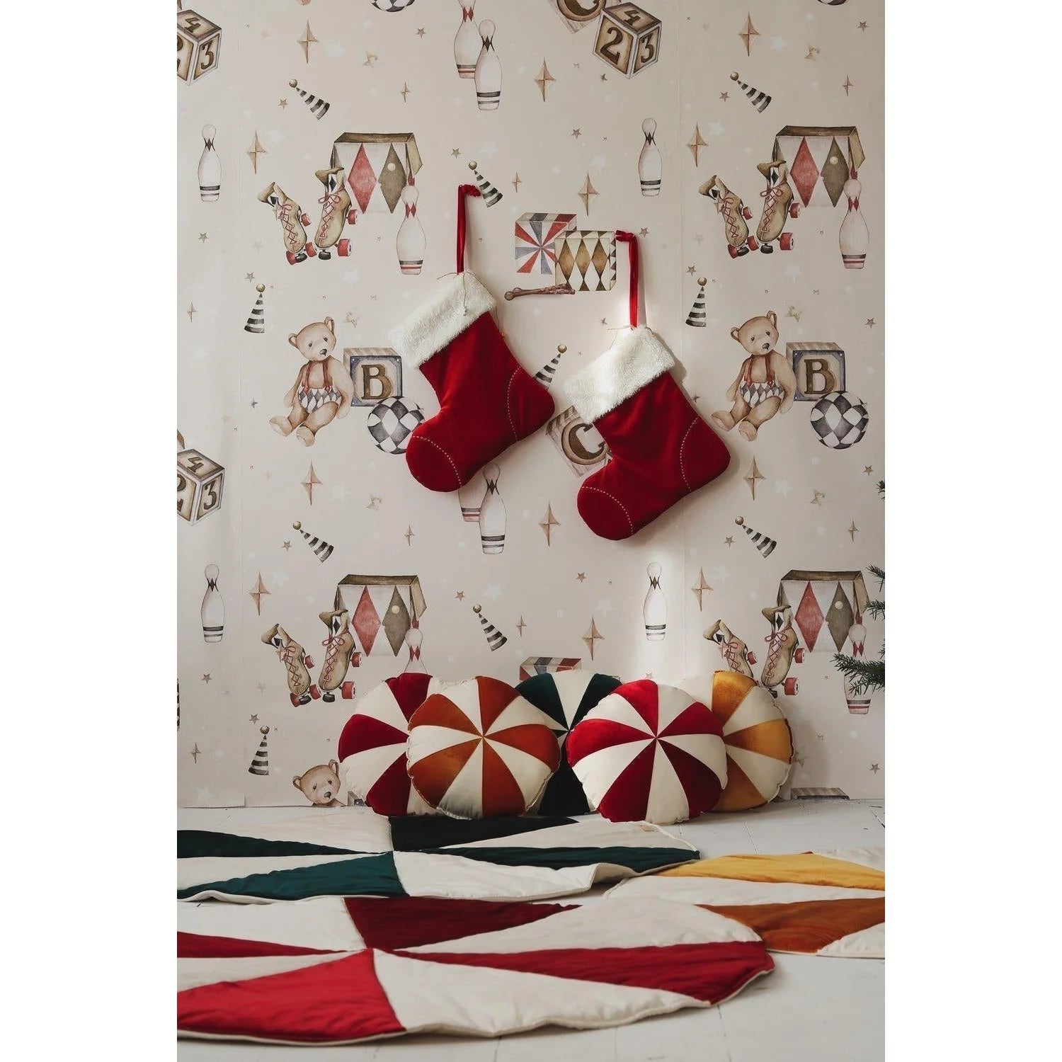 Kerst Ronde Patchwork Mat - Matten - Moi Mili