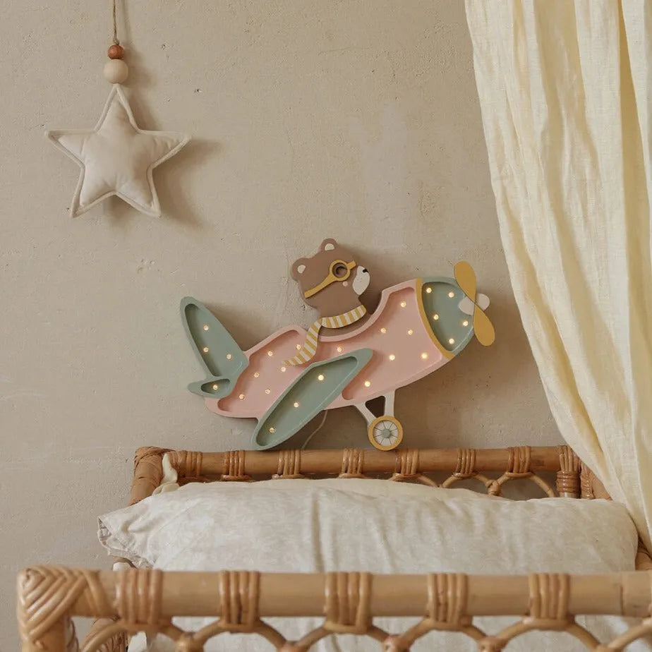 Vrtuľové Lietadlo Lampa Drevené Lampy Little Lights