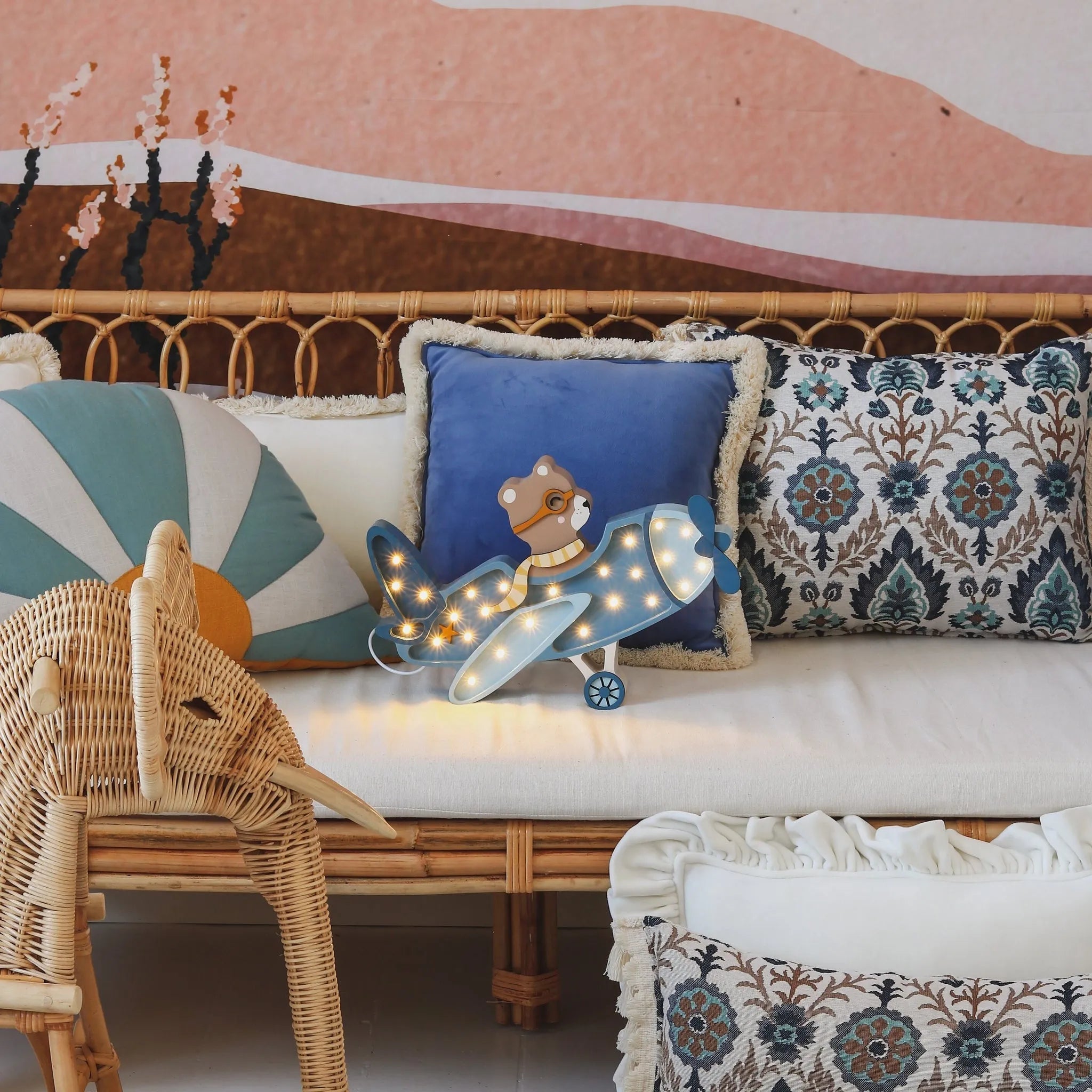 Vrtuľové Lietadlo Lampa Drevené Lampy Little Lights