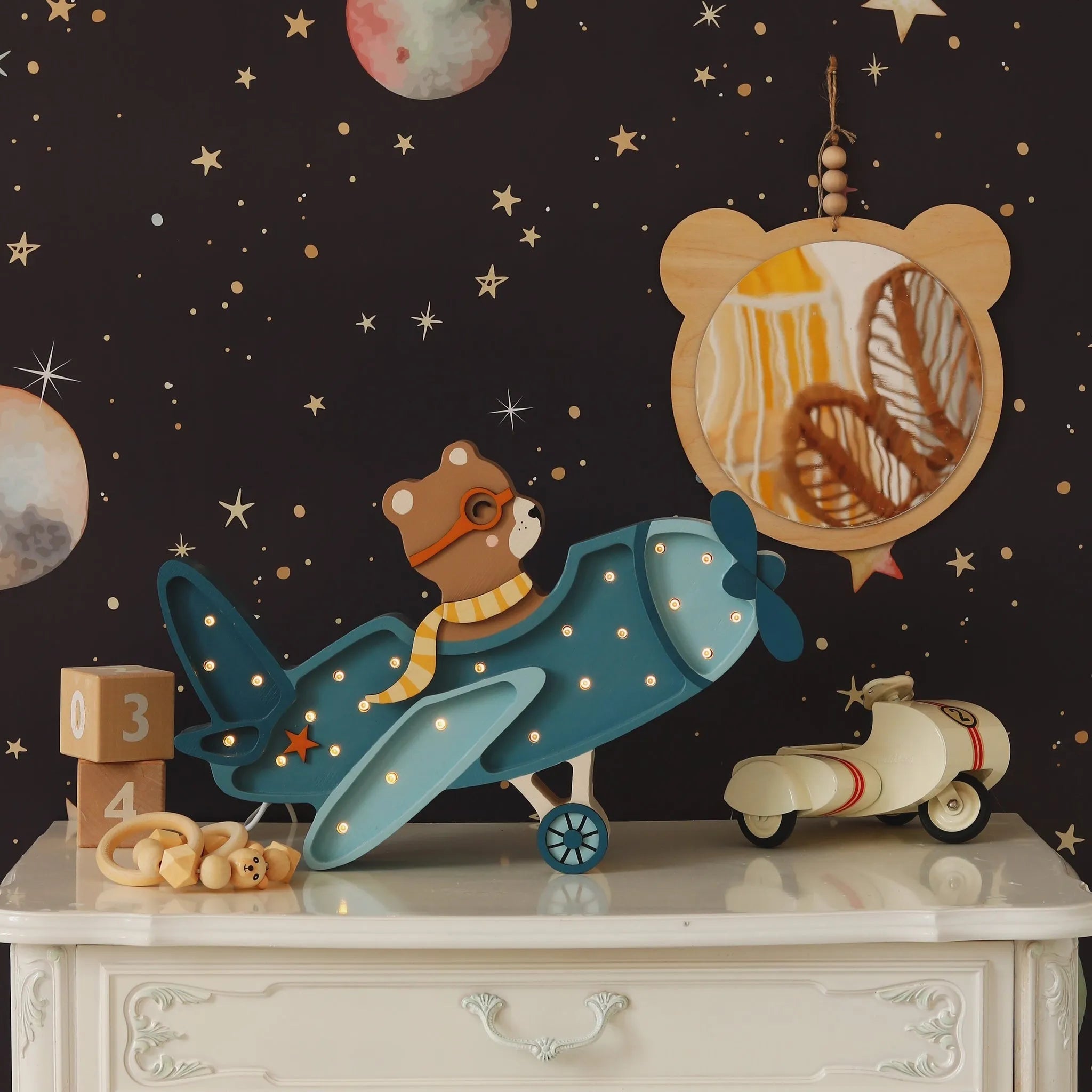 Vrtuľové Lietadlo Lampa Drevené Lampy Little Lights