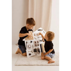 Xl Biely Domček Manipulačná Tabuľa - Montessori - Foxy Family