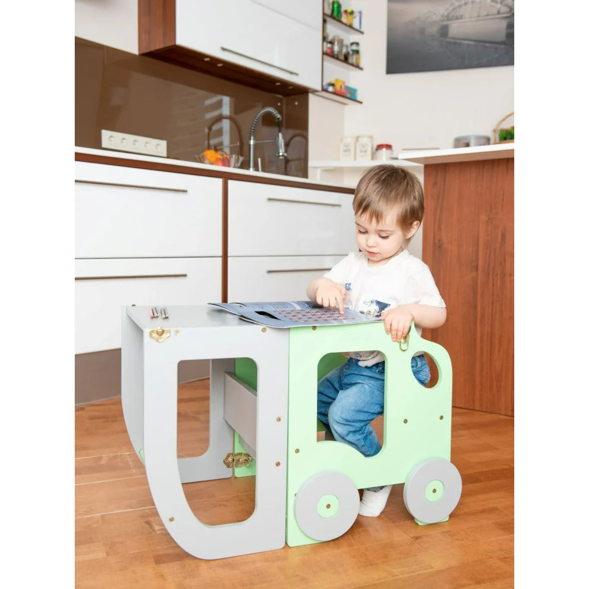 Zábavná Koliesková Učiaca Veža - Auto - Learning Tower - Family-scl
